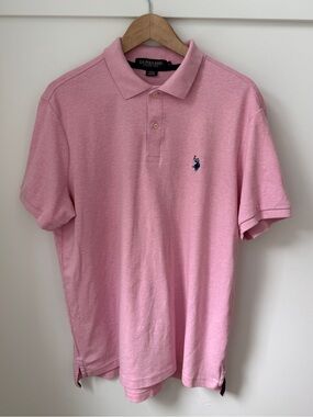 U.S. POLO ASSN. Light Pink Short Sleeve Polo Shirt Size Large